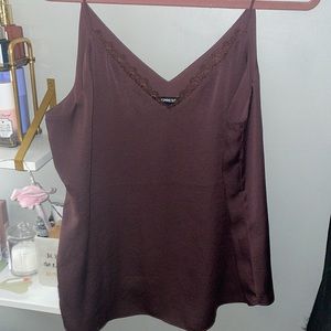 Express plum camisole with lace Sz L